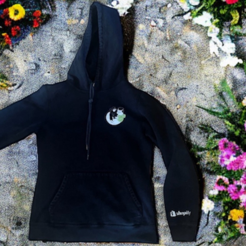 Redwood -Quirky Nerd Black Cat Online/Coffee Hoody—Cozy -Thick -GUC-Sz S 🍂 - Picture 6 of 11